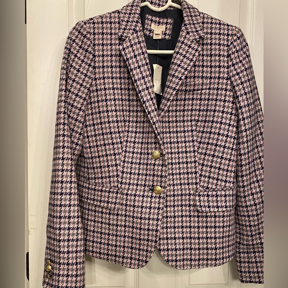 J Crew Blazer Jacket Houndstooth-Rare
pink/ navy